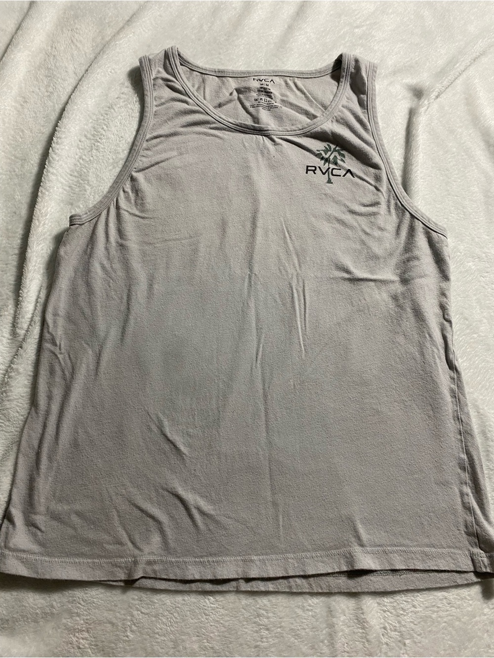 RVCA Men’s Light Gray Tank with Subtle Chest Logo
